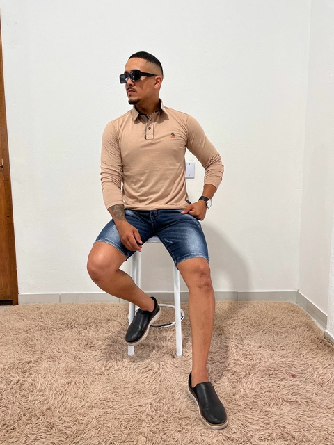 POLO MANGÃO M.PREMIUM AREIA