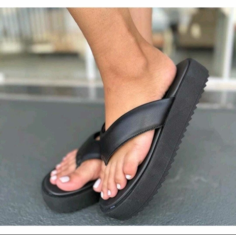 SANDALIA MOLECA NAPA PELE STRECH - PRETO