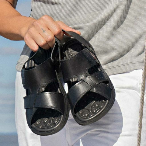 SANDALIA MASCULINA COURO PEGADA