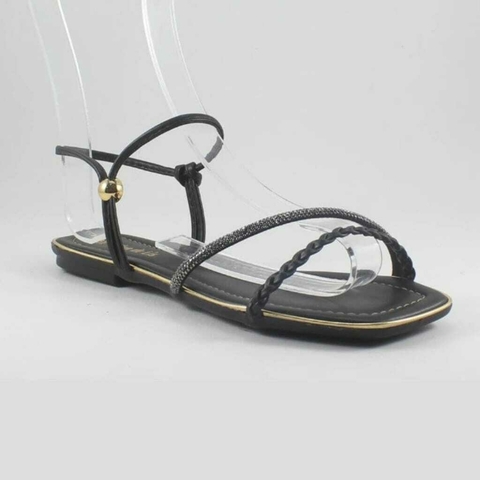 SANDALIA APIADA FLOR DE LIS PRETA