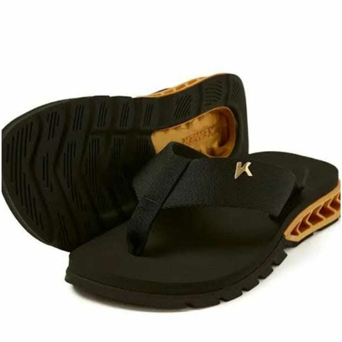 SANDALIA KENNER RAKKA NYLON PRETO/DOURADO - comprar online