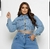 Jaqueta Jeans Cropped - TAEE Plus