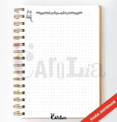 Pack hojas rayadas/punteadas lettering - modelo Botánica - imprimible (PDF) en internet