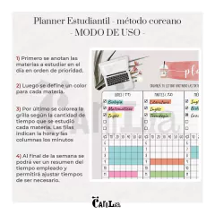 Planner Estudiantil método coreano - modelo Pink - imprimible (PDF)