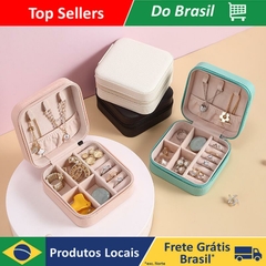Porta Joias Portatil Porta Joias Estojo Compacto para Viagem Estojo Caixa Colar
