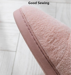 Chinelos de inverno femininos quentes de pelúcia casais sapatos de chão antide - comprar online