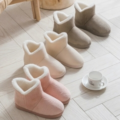 Chinelos de inverno femininos quentes de pelúcia casais sapatos de chão antide