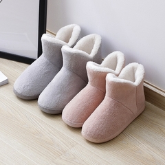 Chinelos de inverno femininos quentes de pelúcia casais sapatos de chão antide na internet