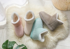 Chinelos de inverno femininos quentes de pelúcia casais sapatos de chão antide - loja online