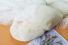 BEVERGREEN Winter Women House Chinelos Faux Fur Faux Flat Shoes Women Slip on Ho - loja online