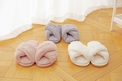 BEVERGREEN Winter Women House Chinelos Faux Fur Faux Flat Shoes Women Slip on Ho - loja online