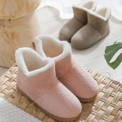 Chinelos de inverno femininos quentes de pelúcia casais sapatos de chão antide na internet