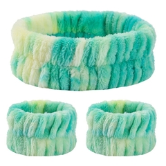 Pulseira para lavar o rosto Faixa de cabelo elástica absorvente para lavar o ro - loja online