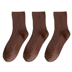Imagem do Lote de 3 pares de Meias Femininas de algodão retrô