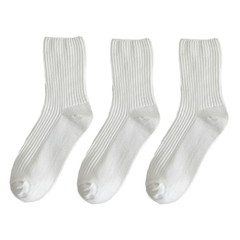 Lote de 3 pares de Meias Femininas de algodão retrô