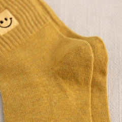5 pares/lote Meias Femininas de Algodão com Bordado de Sorriso - Higher Self