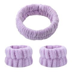 Imagem do Pulseira para lavar o rosto Faixa de cabelo elástica absorvente para lavar o ro
