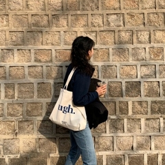 Bolsas de ombro casuais de grande capacidade Shopper Canvas Letter Fashion Haraj - loja online