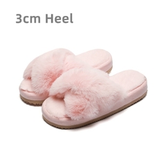 BEVERGREEN Winter Women House Chinelos Faux Fur Faux Flat Shoes Women Slip on Ho - Higher Self