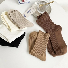 Imagem do Lote de 3 pares de Meias Femininas de algodão retrô