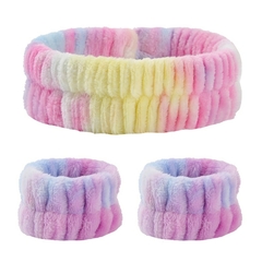 Pulseira para lavar o rosto Faixa de cabelo elástica absorvente para lavar o ro