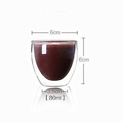 Caneca de vidro em forma de coração Copos de casal Copo de vidro de parede dup na internet