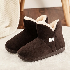 Chinelos de inverno femininos quentes de pelúcia casais sapatos de chão antide - comprar online