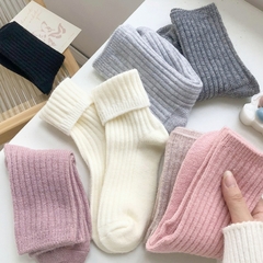 4 pares de Meias Femininas de inverno de lã grossas quentes