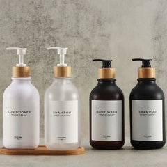 Dispensador de sabonete shampoo condicionador 300/500ml para banheiro