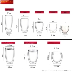 Caneca de vidro em forma de coração Copos de casal Copo de vidro de parede dup - comprar online