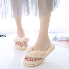 BEVERGREEN Winter Women House Chinelos Faux Fur Faux Flat Shoes Women Slip on Ho na internet