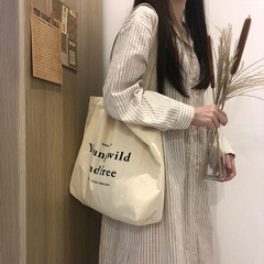 Imagem do Bolsas de ombro casuais de grande capacidade Shopper Canvas Letter Fashion Haraj