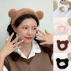 Adorável bandana faixa em formato de orelha para maquiagem skin care feminina, na internet