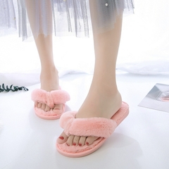 Imagem do BEVERGREEN Winter Women House Chinelos Faux Fur Faux Flat Shoes Women Slip on Ho
