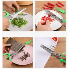 Tesoura para cozinha-Cortar, Picar Legumes, Verdura e Ervas-5 Lâminas Inox na internet