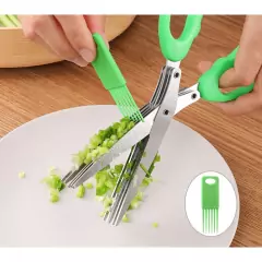Tesoura para cozinha-Cortar, Picar Legumes, Verdura e Ervas-5 Lâminas Inox - comprar online