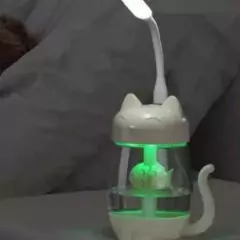 Umidificador Gatinho 350ml Com Mini Lúminaria Ventilador Promoção - Baratiê Shop 