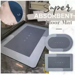 Tapete Antiderrapante de Banheiro Super Absorvente Secagem Rápida Chuveiro 38*58*4 CM