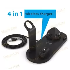 Suporte Carregador Sem Fio Mione 15W 6 Em 1 Rápido 3 Estação Com Dock Relógio Fone De Ouvido Para Telefone Wireless Charger