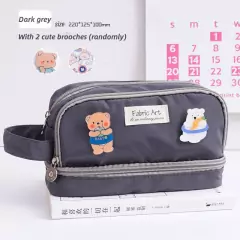 Estojo De Lápis De Grande Capacidade Multifuncional De Tecido Impermeável Com 2 Broches - Baratiê Shop 