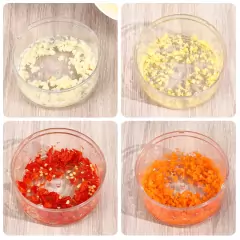 Mini Processador Manual De Alimentos Com 2 Lâminas Para Carne Picada, Alho, Legumes e Muito Mais