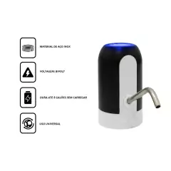 Bomba Elétrica para galão Universal com Carregamento USB Garrafão/Galão de Água Bomba De Água - comprar online