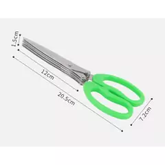 Tesoura para cozinha-Cortar, Picar Legumes, Verdura e Ervas-5 Lâminas Inox - Baratiê Shop 