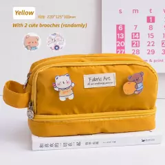 Estojo De Lápis De Grande Capacidade Multifuncional De Tecido Impermeável Com 2 Broches - comprar online