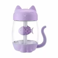 Umidificador Gatinho 350ml Com Mini Lúminaria Ventilador Promoção na internet