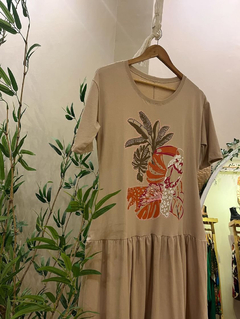 Vestido T-shirt Juazeiro nude - comprar online