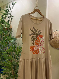 Vestido T-shirt Juazeiro nude