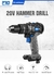 20V Brushless Hammer Drill 60NM Impact Cordless Electric Screwdriver 3 Function