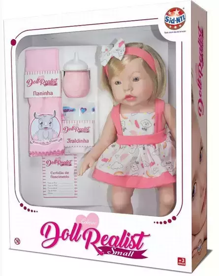 Boneca Doll Realist Small Tipo Reborn Com Acessórios Loira