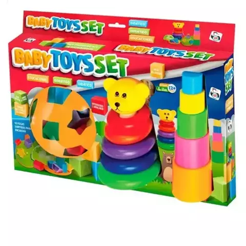 Brinquedo Educativo de Montar E Empilhar Baby Toy Set Didático